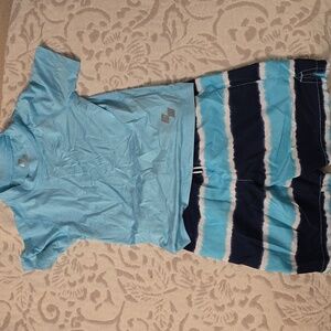 Place Sport Navy and White Striped Swimwear With Tee